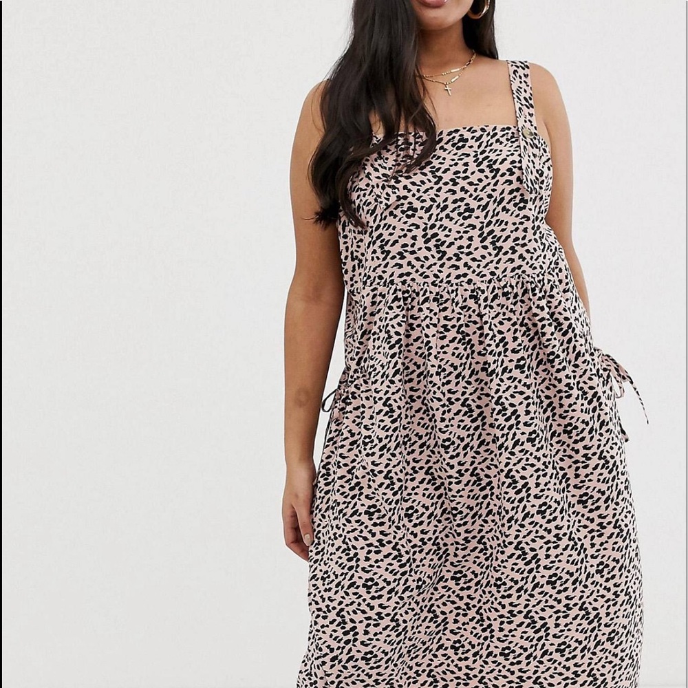 COPY - ASOS Curve Leopard overall midi dress